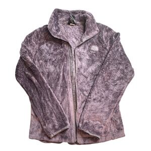 The North Face Osito 2 Fleece Jacket Womens Small Purple Pockets Broken Zipper